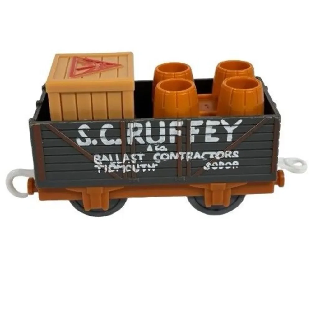 Thomas & Friends Trackmaster S.C. Ruffey Cargo Barrels Box Dynamite Car TOMY Set